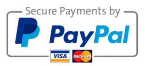 Das Logo zeigt „Sichere Zahlungen mit PayPal“ und besteht aus dem blau-weißen PayPal-Logo sowie den Visa- und MasterCard-Logos darunter, die an ein Anhängerflugzeug erinnern und für Ihre Sicherheit sorgen sollen.
